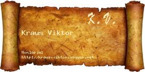 Kraus Viktor névjegykártya